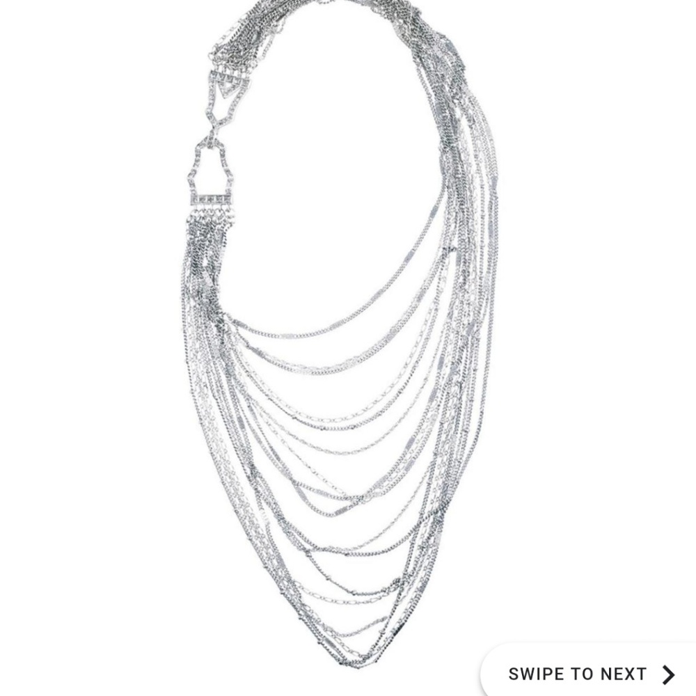 Chloe multilayer bib necklace silver layering piec